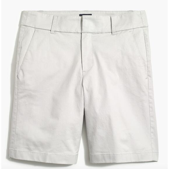 J.Crew 9" Frankie Bermuda Chino Short Cotton Mid Rise Oyster Grey US 12 NWT - Picture 4 of 12
